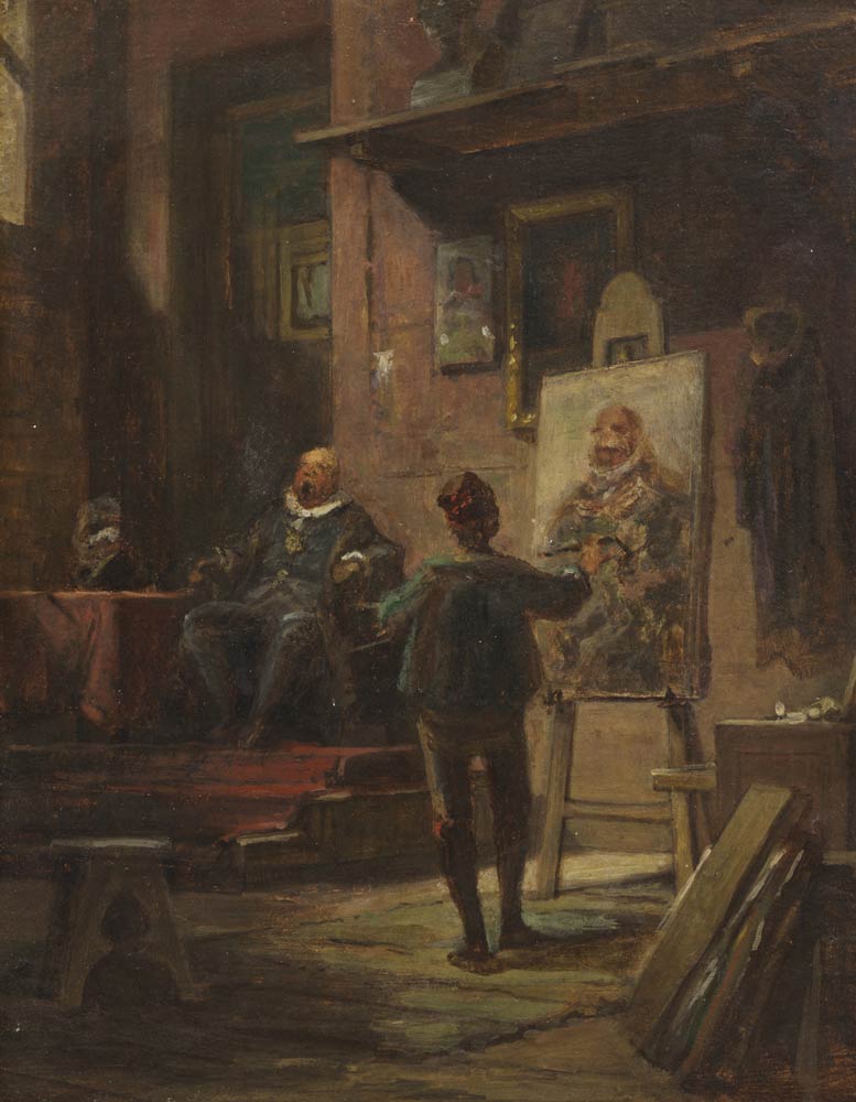 Gemälde von Carl Spitzweg der Maler im Atelier