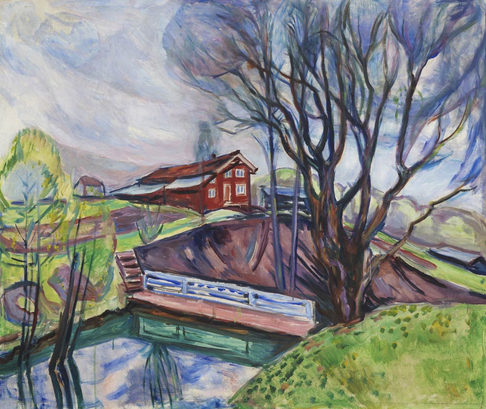 Gemälde von Edvard Munch. Das rote Haus