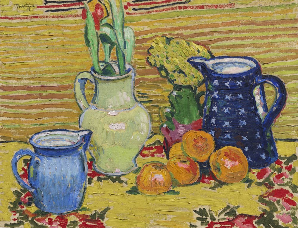 Gemälde: Hermann Max Pechstein, Stillleben mit Orangen