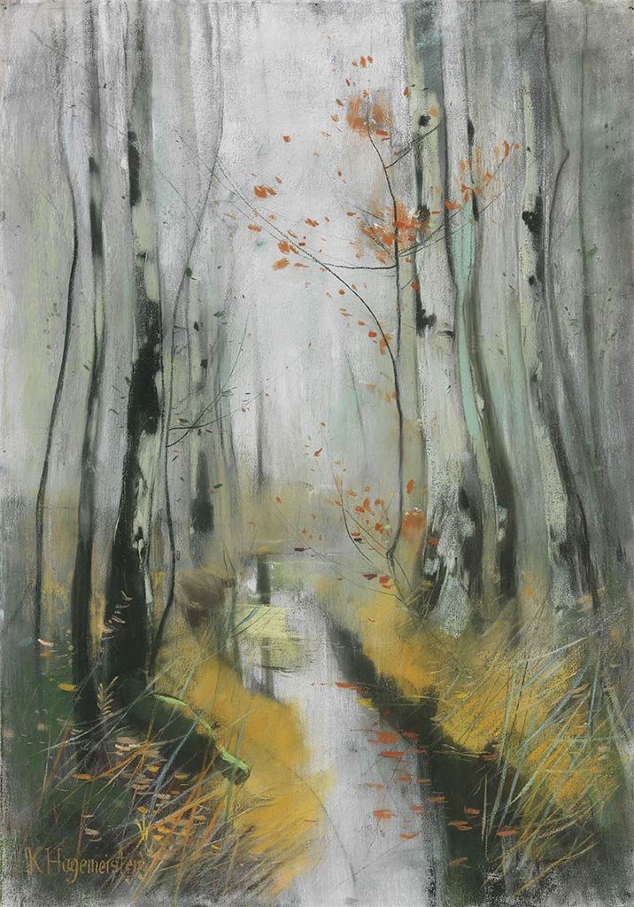 Gemälde Karl Hagemeister birken im Herbst am Bachlauf